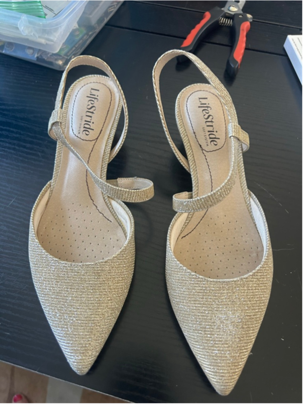 Women's LifeStride Gold Minimalist Pump Heels
